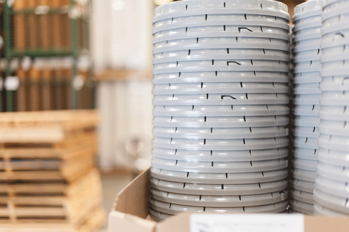stack of buckets